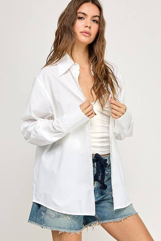 POPLIN OVERSIZED LONG SLEEVE BUTTONDOWN SHIRT