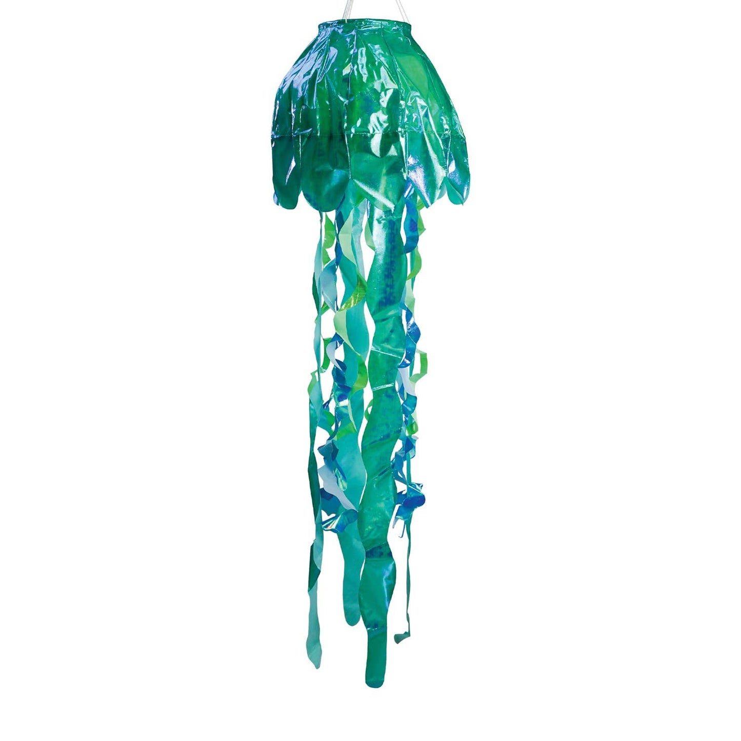 40-inch Teal Iridescent Jellyfish 3D Windsock