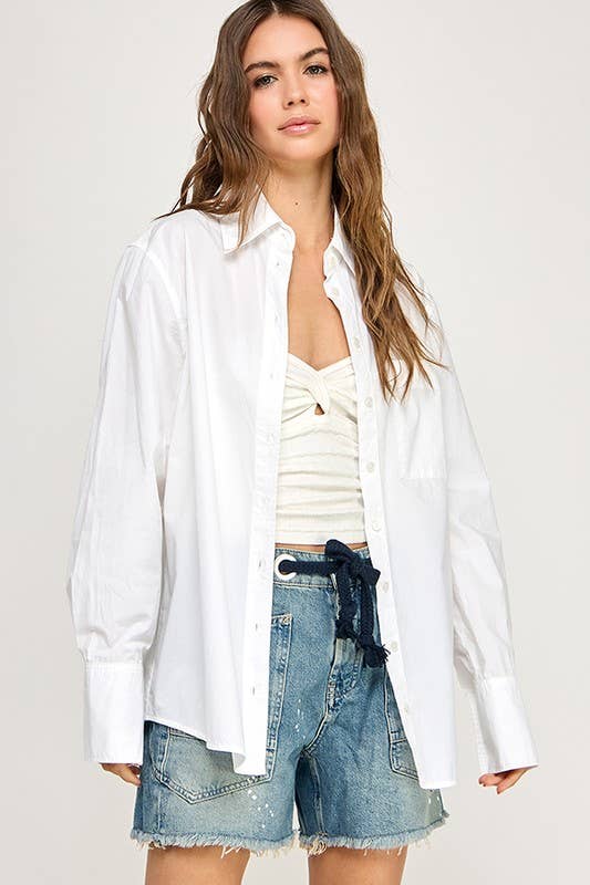 POPLIN OVERSIZED LONG SLEEVE BUTTONDOWN SHIRT