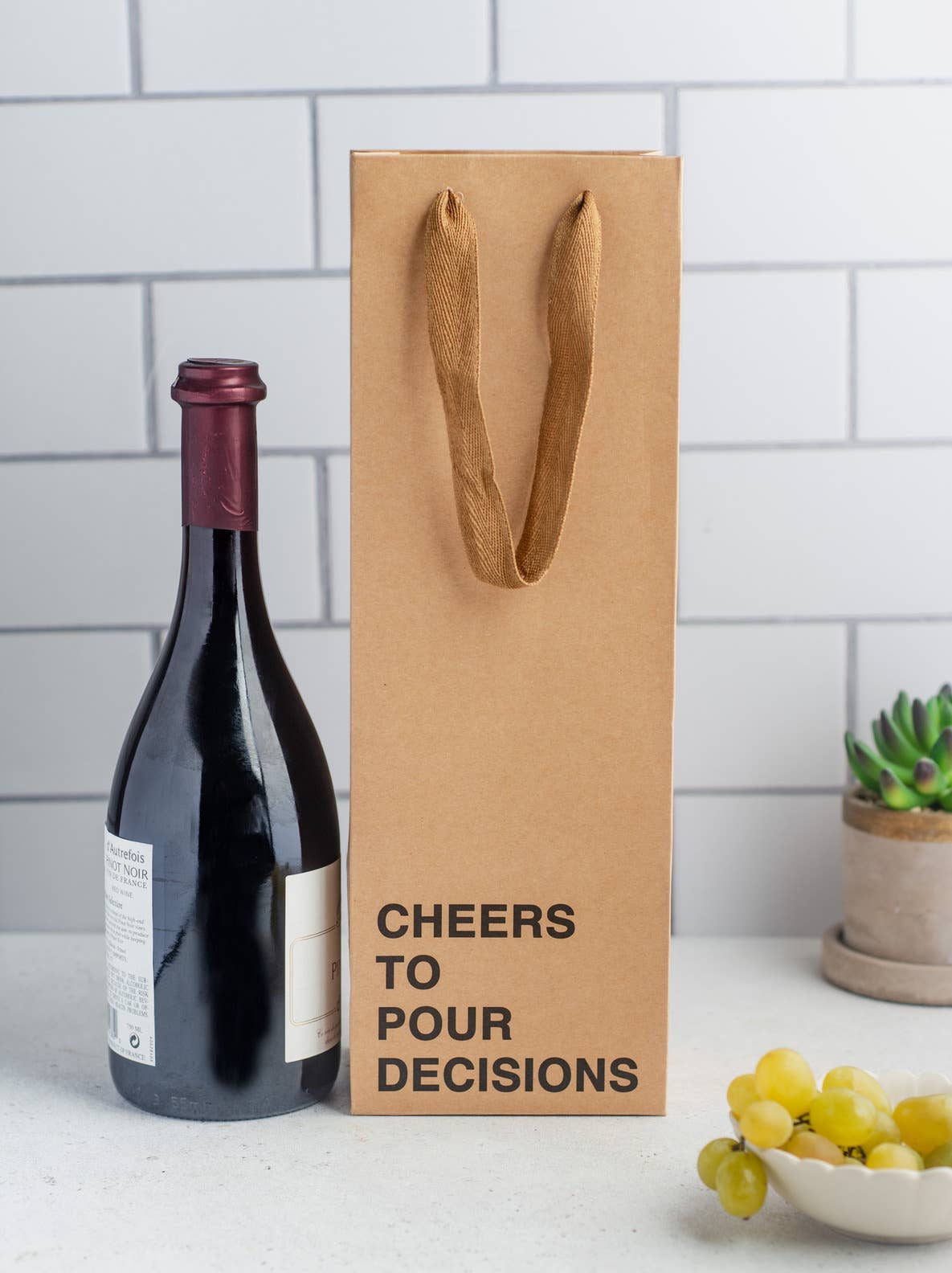 "Cheers to pour decisions" Wine Gift Bag