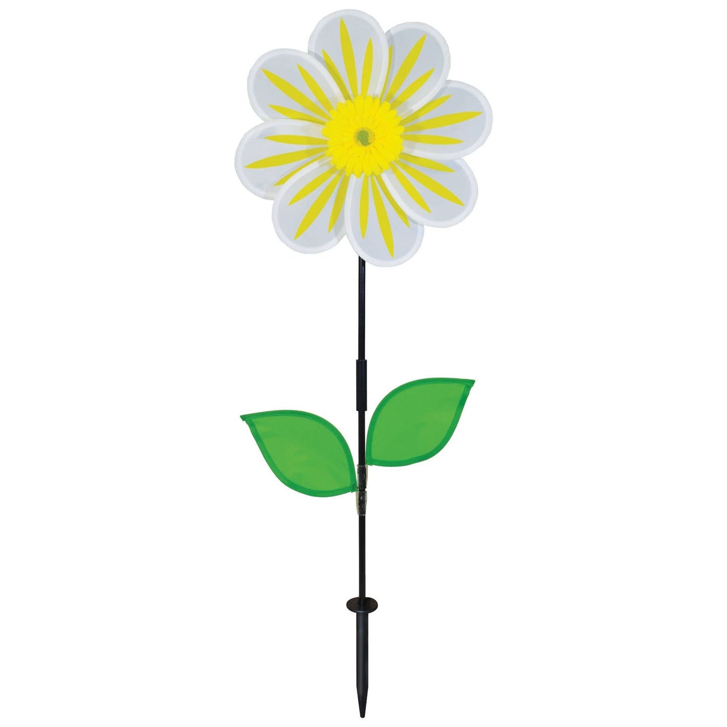 13" White Daisy Flower Spinner