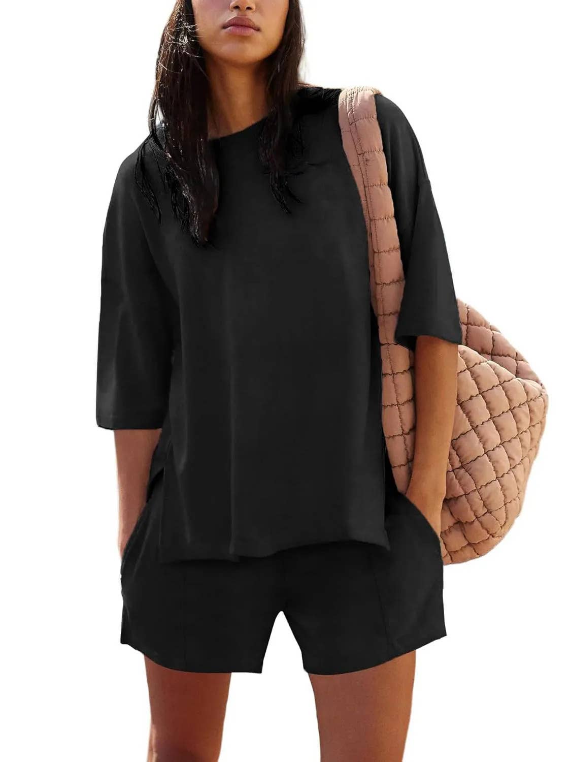 Crewneck short sleeve oversized t-shirt & short casual set