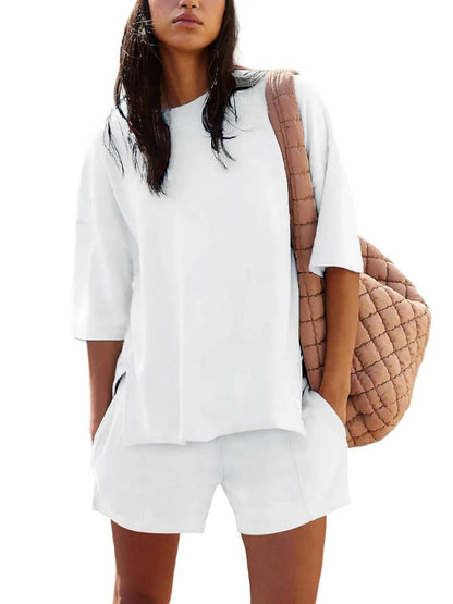 Crewneck short sleeve oversized t-shirt & short casual set