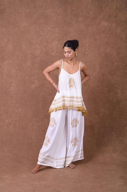 Rhea Gold Print Trouser