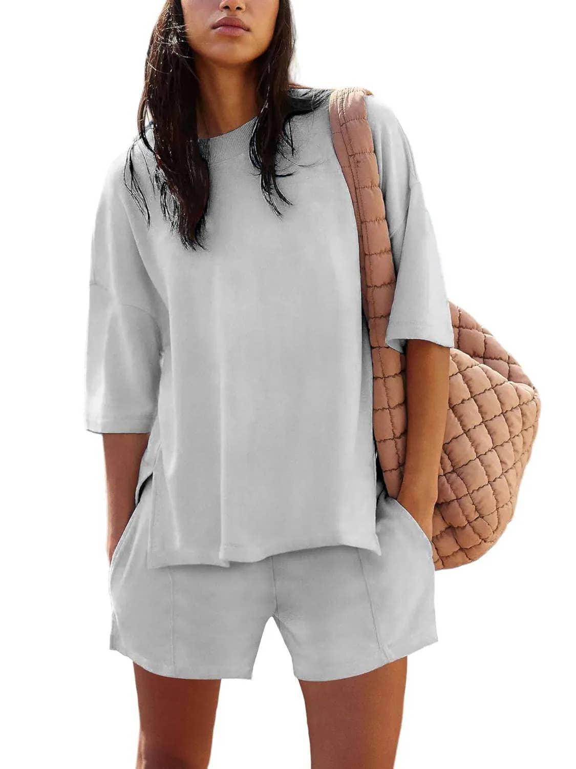 Crewneck short sleeve oversized t-shirt & short casual set